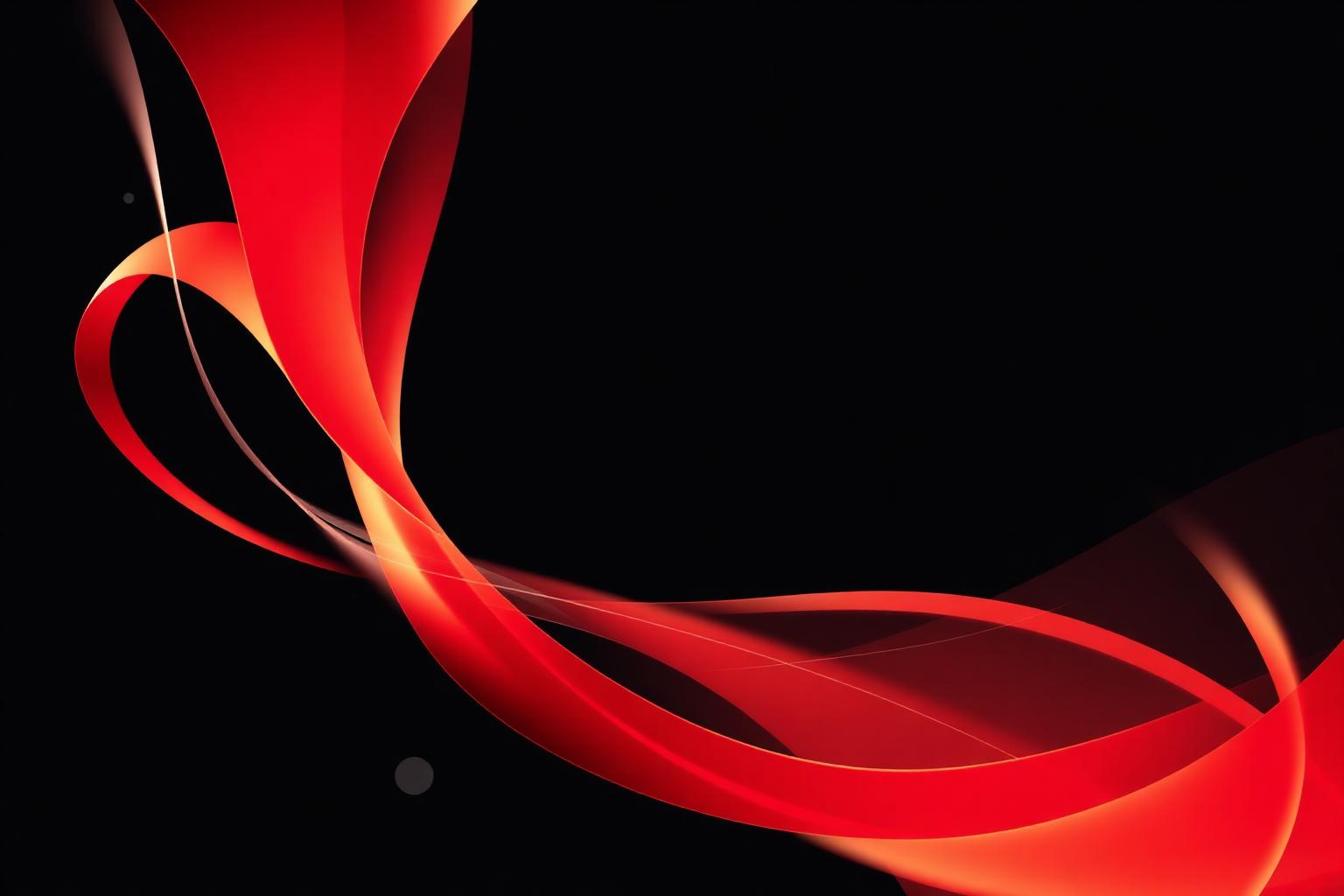 Abstract red and orange flowing shapes representing business momentum